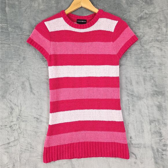 Womens Top Large Vintage Y2K 90s Pink Terry Cloth Striped‎ Summer Casual - Picture 1 of 6